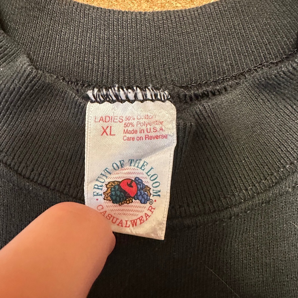 Fruit of the Loom Sweatshirt Womens XL Black US Army Reserve Vintage Raglan USA - Picture 2 of 7